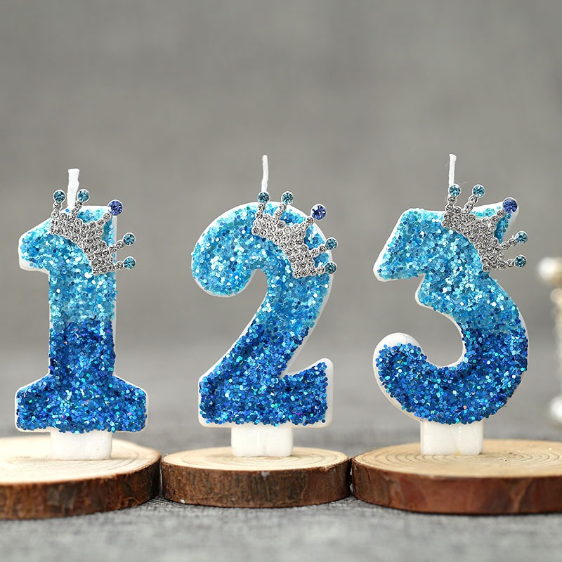 Candle Supplies Free Shipping - Creatieve Peacock Blue Crown digitale verjaardagskaars