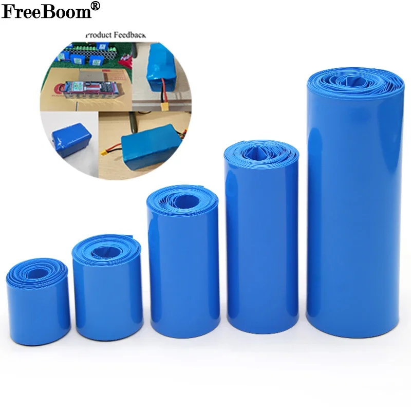 Shrink Sleeve Pvc - 18650 PVC Krimpkous Batterijpakket Blauw Breedte