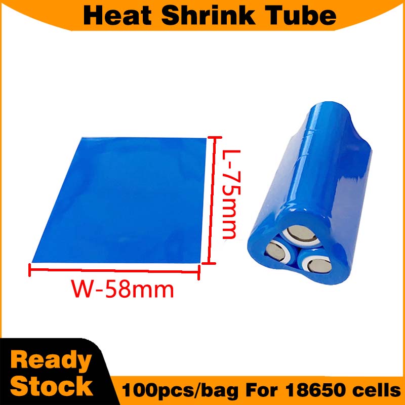 Shrink Sleeve Pvc - Blauwe krimpkous voor 18650 batterijcellen Wrap