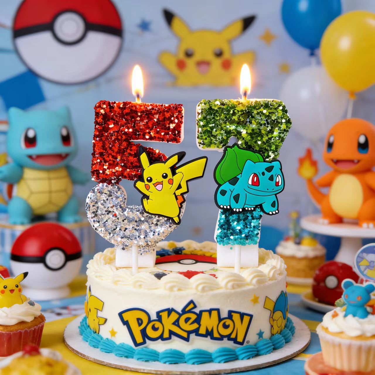 Candle Surprise - Leuke Pokemon-kaars nummer 0-9 voetbalkaars Pikachu