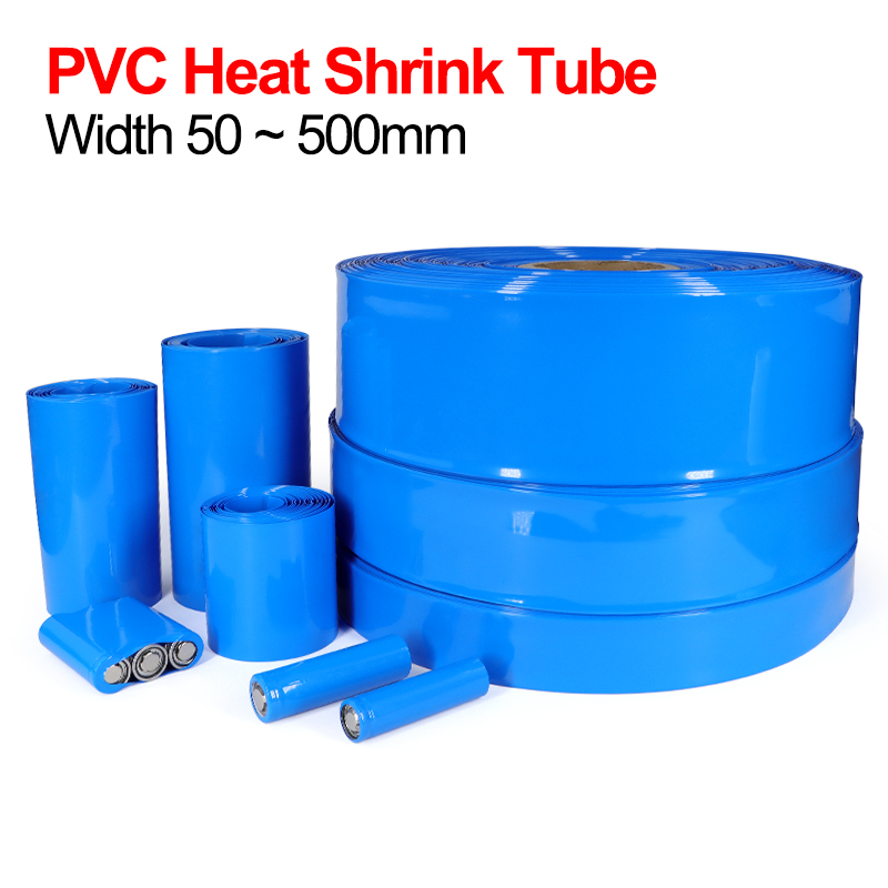 Shrink Sleeve Pvc - 1/5m PVC Krimpkous Blauw Breedte 50mm